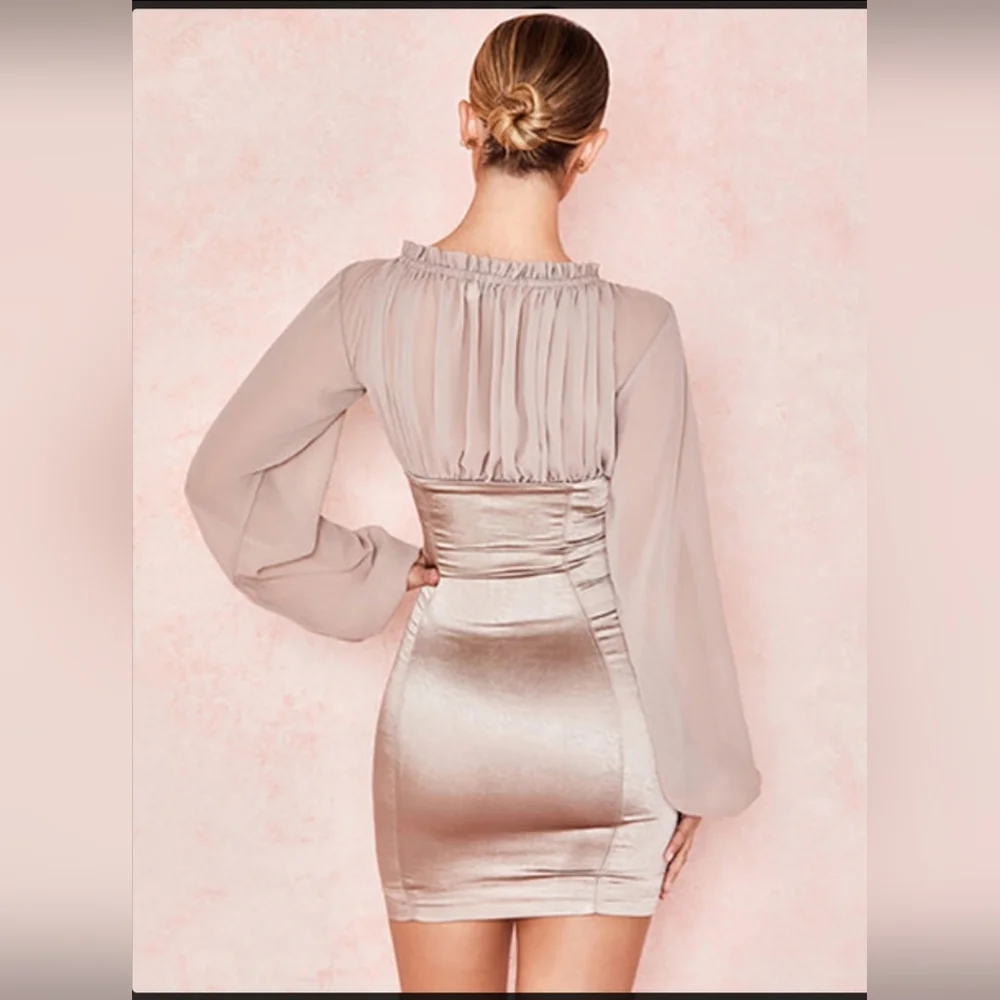 Fashion Nova- New With Tags Snatched Muted Rose  Mini Dress - Picture 4 of 7